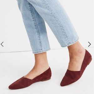 NWT Madewell Lizbeth sz 8.5 red rust suede flats